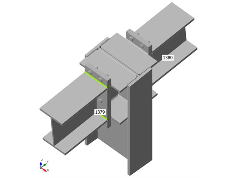 HEB 450 beams on an HEB 600 column: overall check with plastic strain
