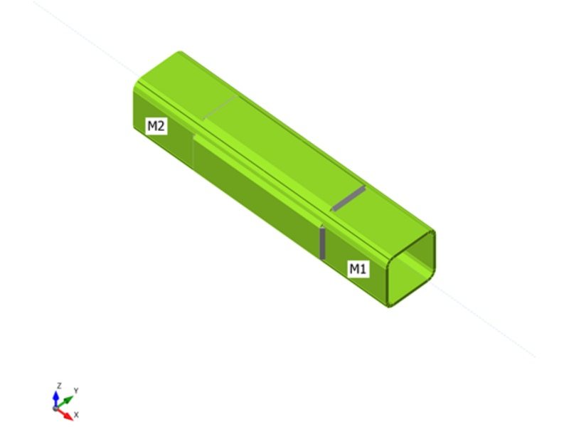 Welded sleeve splice of an SHS 80×80×5 in tension: overall check with plastic strain
