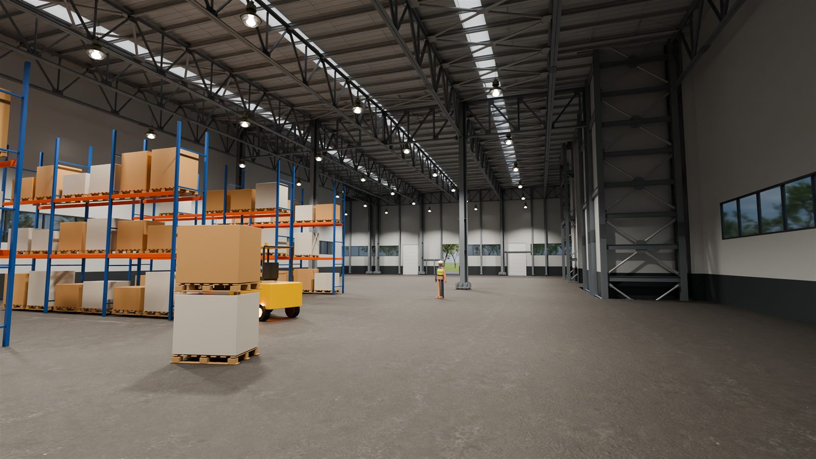 Interior visualization of the storage hall