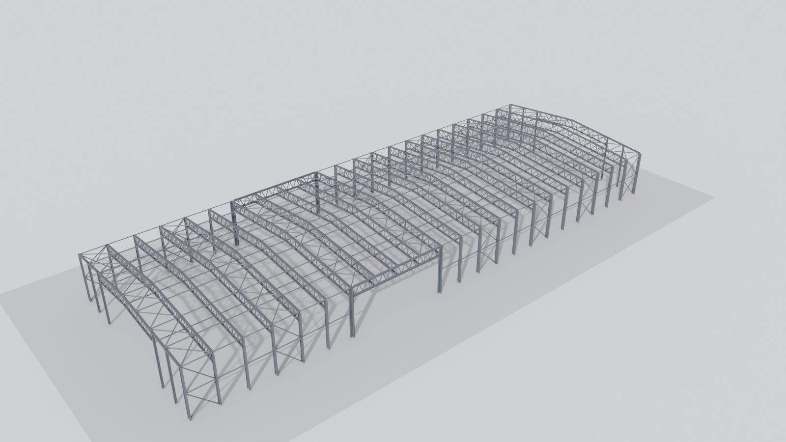Hangar: steel model render
