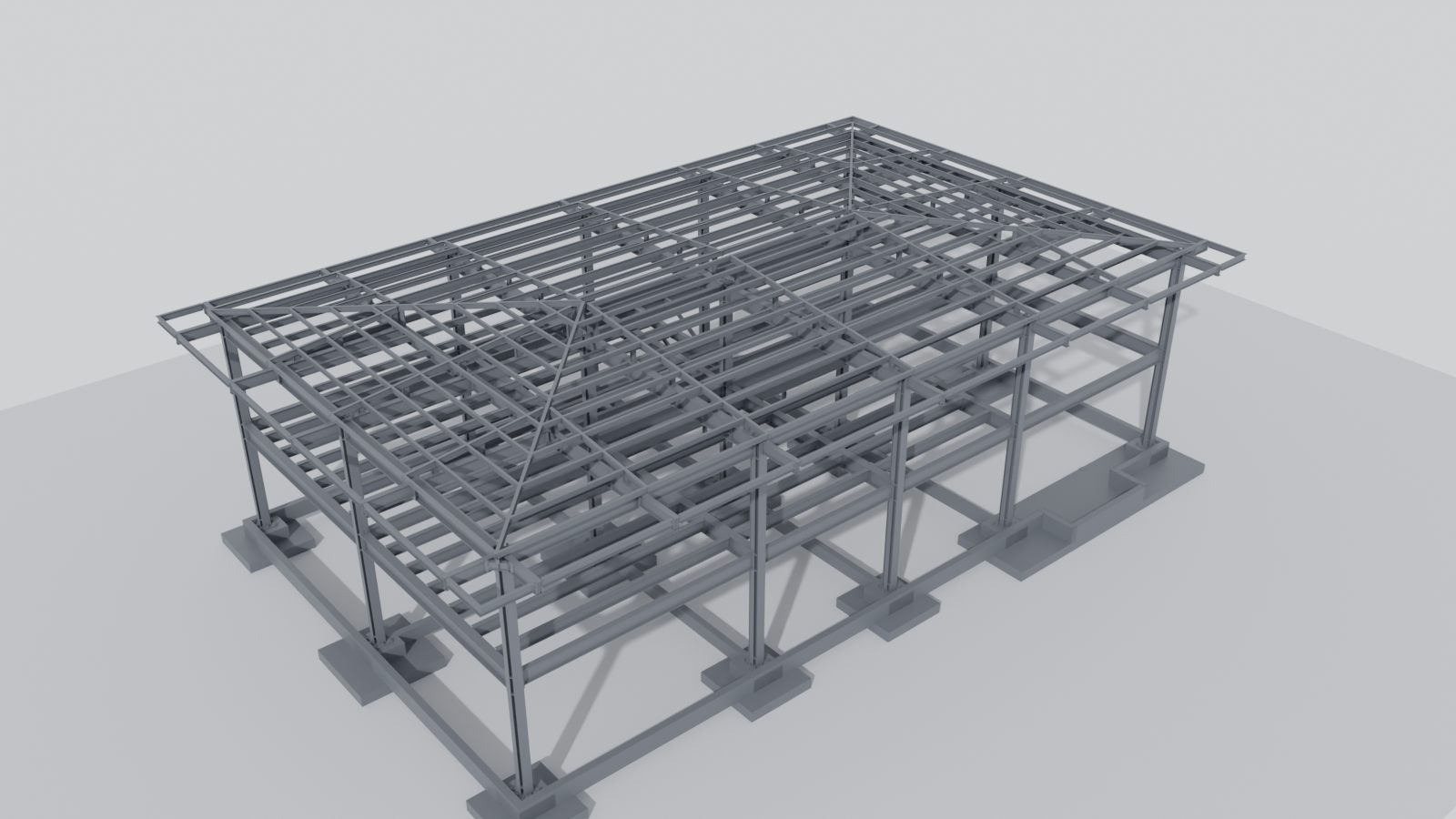 Office building: steel model render