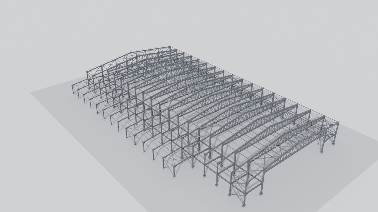 Production hall: steel model render
