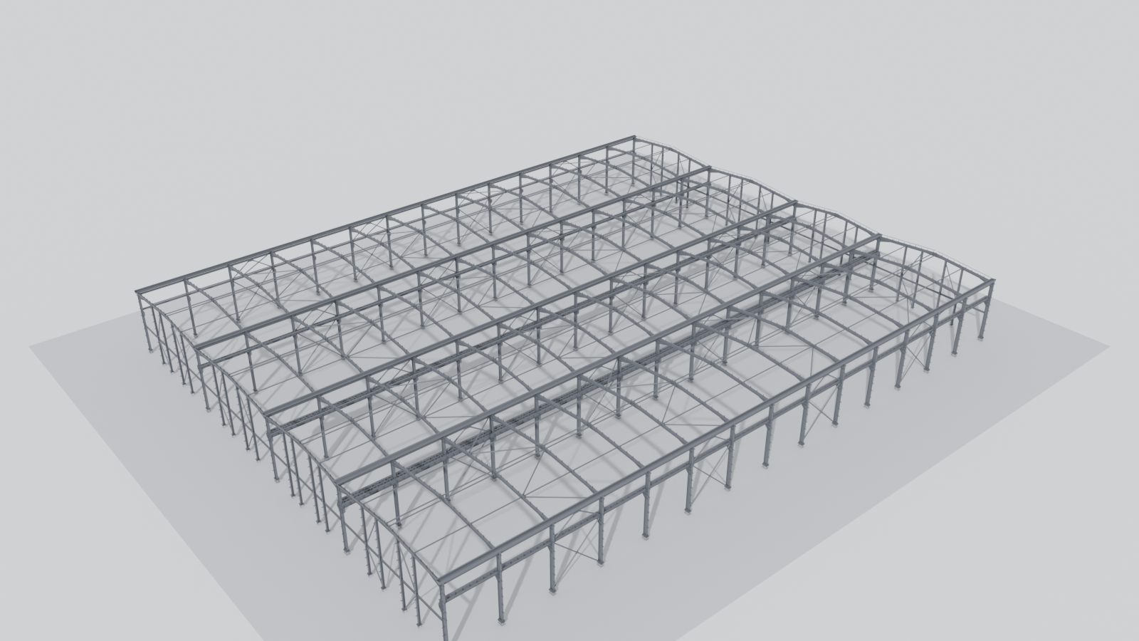 Factory hall: steel model render