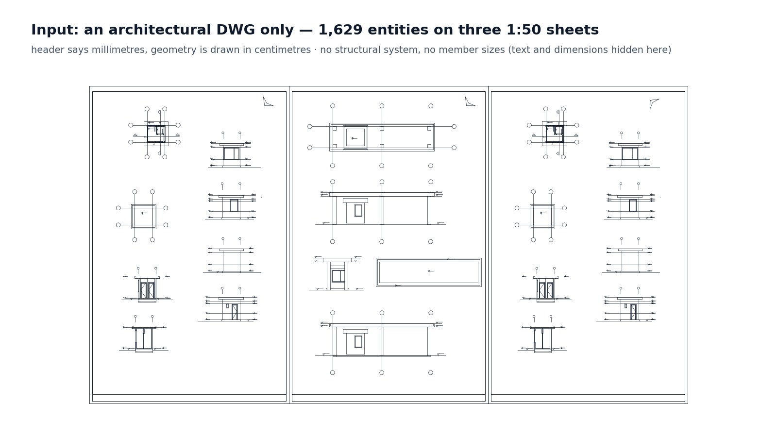 The three sheets, lines only.